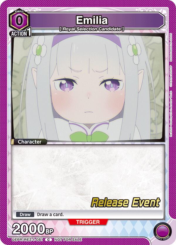 Emilia UEPR/REZ-1-081 card from UE24BT: Re:ZERO -Starting Life in Another World- Release Event Cards