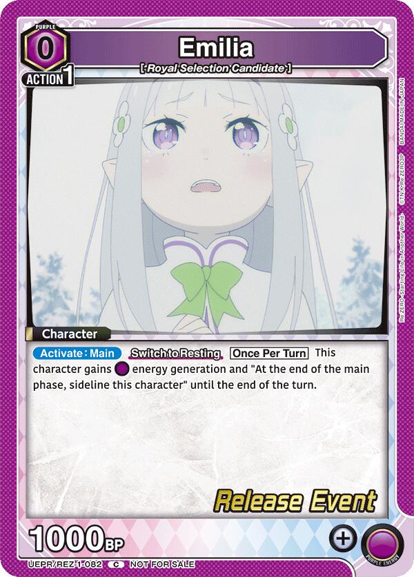 Emilia UEPR/REZ-1-082 card from UE24BT: Re:ZERO -Starting Life in Another World- Release Event Cards