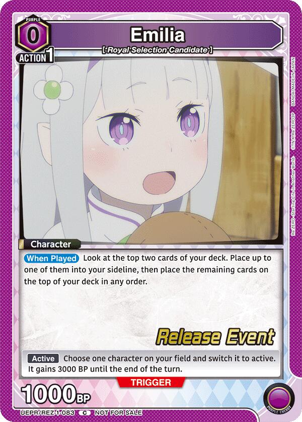 Emilia UEPR/REZ-1-083 card from UE24BT: Re:ZERO -Starting Life in Another World- Release Event Cards