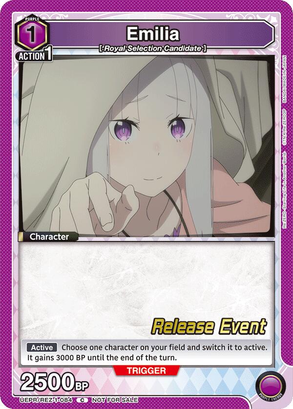 Emilia UEPR/REZ-1-084 card from UE24BT: Re:ZERO -Starting Life in Another World- Release Event Cards