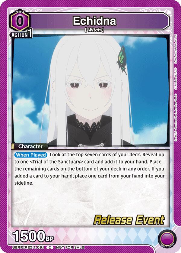 Echidna UEPR/REZ-1-091 card from UE24BT: Re:ZERO -Starting Life in Another World- Release Event Cards