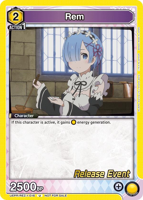 Rem UEPR/REZ-1-016 card from UE24BT: Re:ZERO -Starting Life in Another World- Release Event Cards