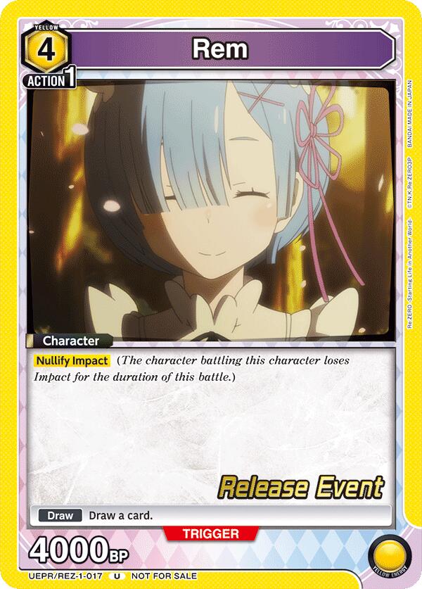 Rem UEPR/REZ-1-017 card from UE24BT: Re:ZERO -Starting Life in Another World- Release Event Cards