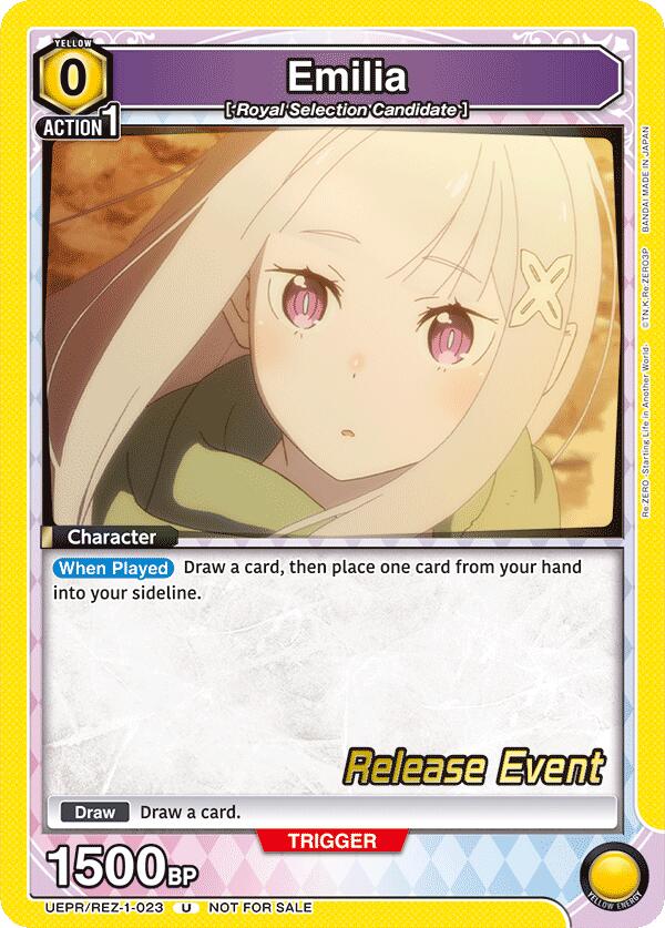 Emilia UEPR/REZ-1-023 card from UE24BT: Re:ZERO -Starting Life in Another World- Release Event Cards