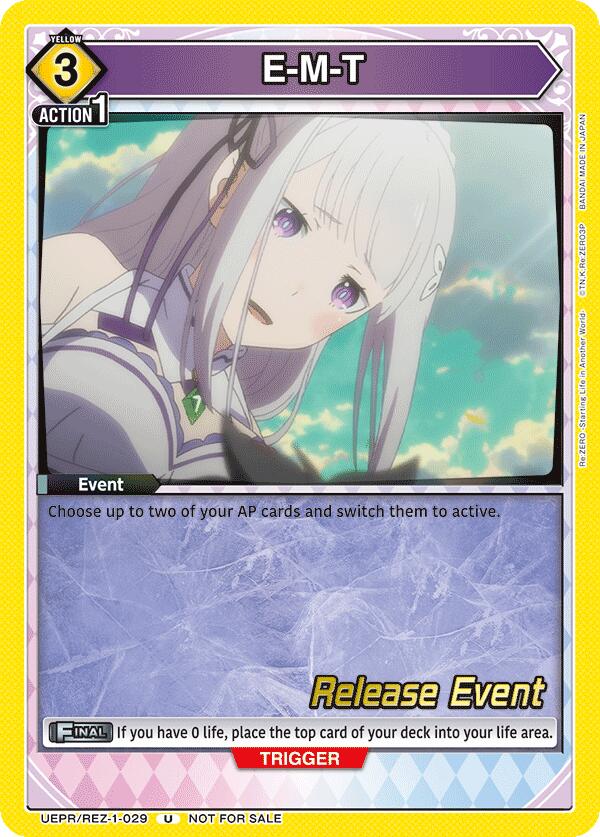 E-M-T UEPR/REZ-1-029 card from UE24BT: Re:ZERO -Starting Life in Another World- Release Event Cards