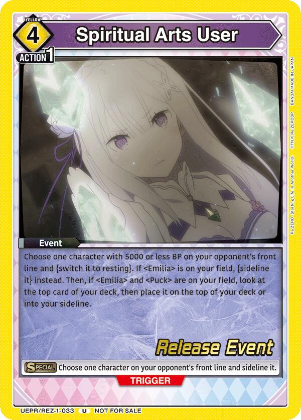 Spiritual Arts User UEPR/REZ-1-033 card from UE24BT: Re:ZERO -Starting Life in Another World- Release Event Cards