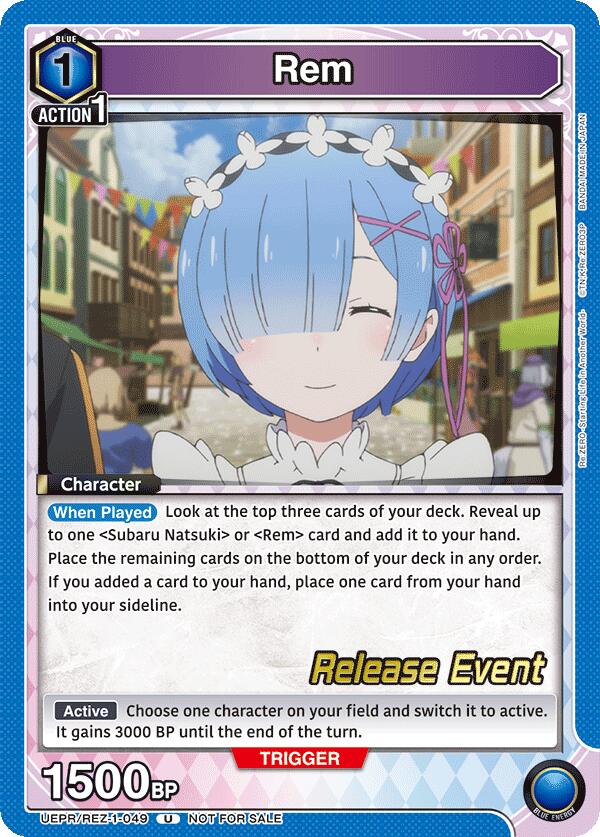 Rem UEPR/REZ-1-049 card from UE24BT: Re:ZERO -Starting Life in Another World- Release Event Cards