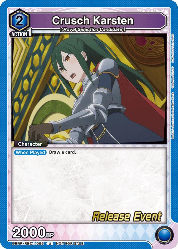 Crusch Karsten UEPR/REZ-1-056 card from UE24BT: Re:ZERO -Starting Life in Another World- Release Event Cards