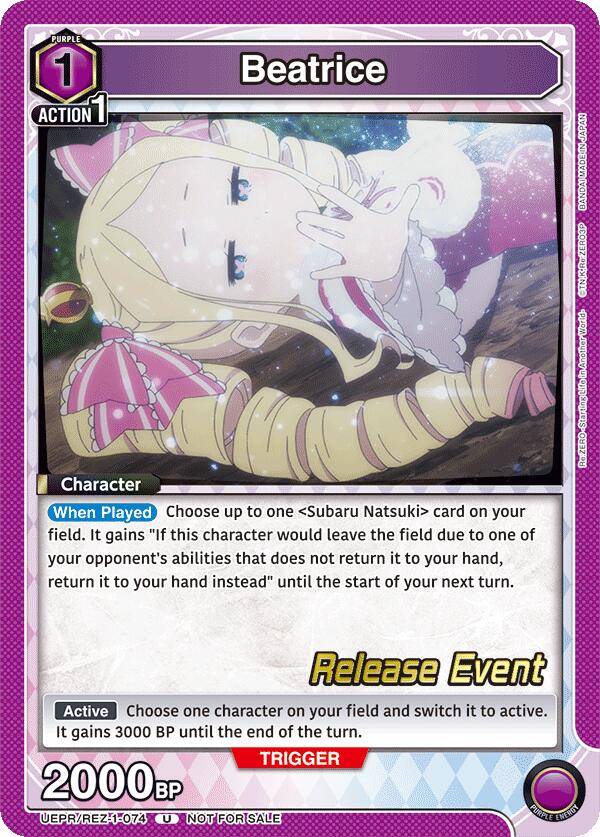 Beatrice UEPR/REZ-1-074 card from UE24BT: Re:ZERO -Starting Life in Another World- Release Event Cards