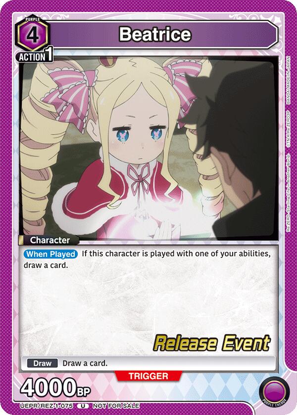 Beatrice UEPR/REZ-1-075 card from UE24BT: Re:ZERO -Starting Life in Another World- Release Event Cards