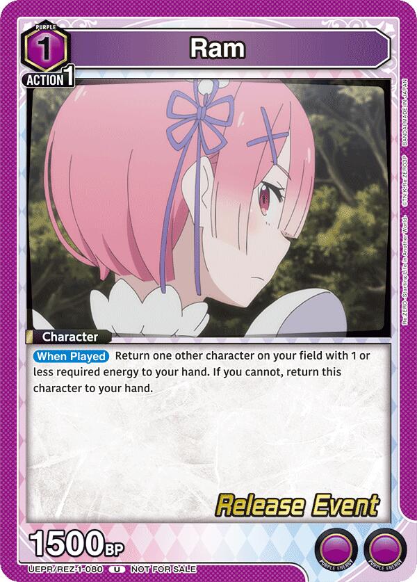 Ram UEPR/REZ-1-080 card from UE24BT: Re:ZERO -Starting Life in Another World- Release Event Cards
