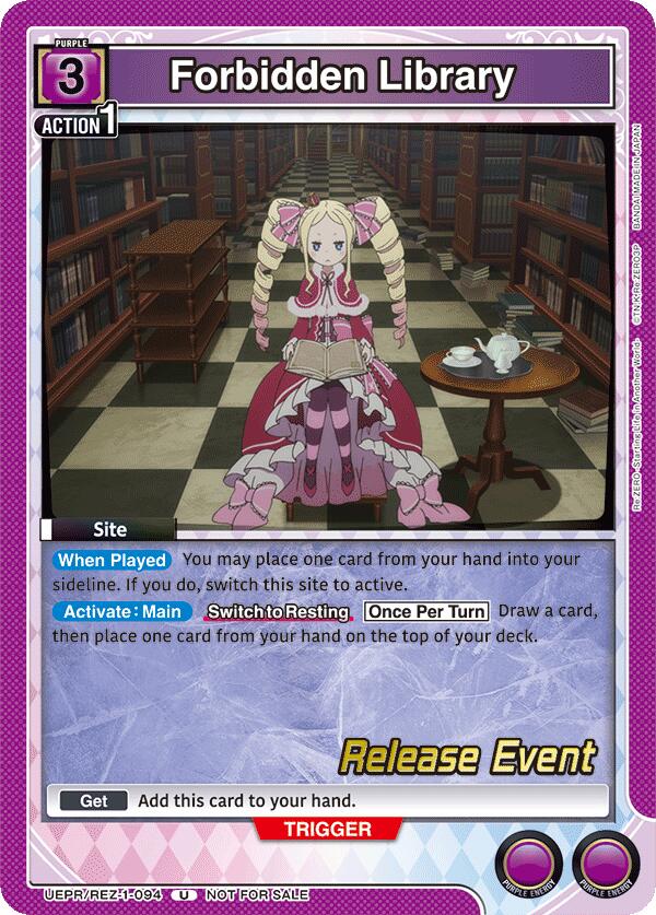 Forbidden Library UEPR/REZ-1-094 card from UE24BT: Re:ZERO -Starting Life in Another World- Release Event Cards