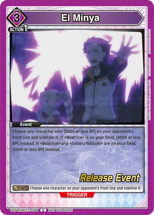 El Minya UEPR/REZ-1-096 card from UE24BT: Re:ZERO -Starting Life in Another World- Release Event Cards