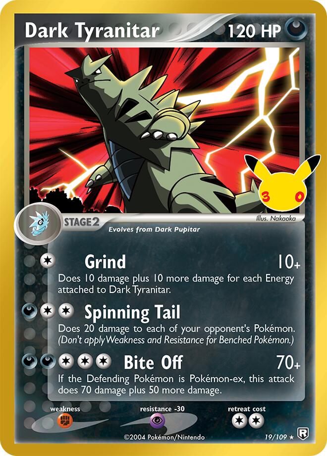 Dark Tyranitar 19/109 card from ME: 30th Celebration Classic Collection