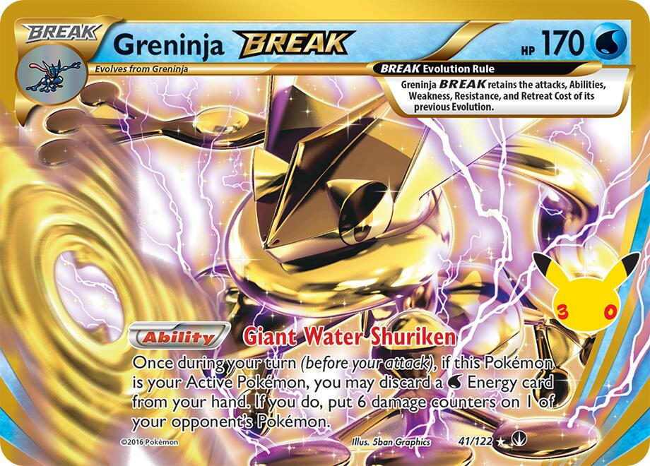 Greninja BREAK 41/122 card from ME: 30th Celebration Classic Collection