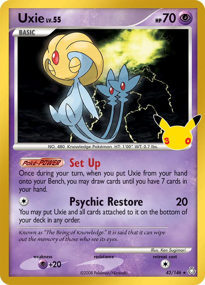 Uxie 43/146 card from ME: 30th Celebration Classic Collection