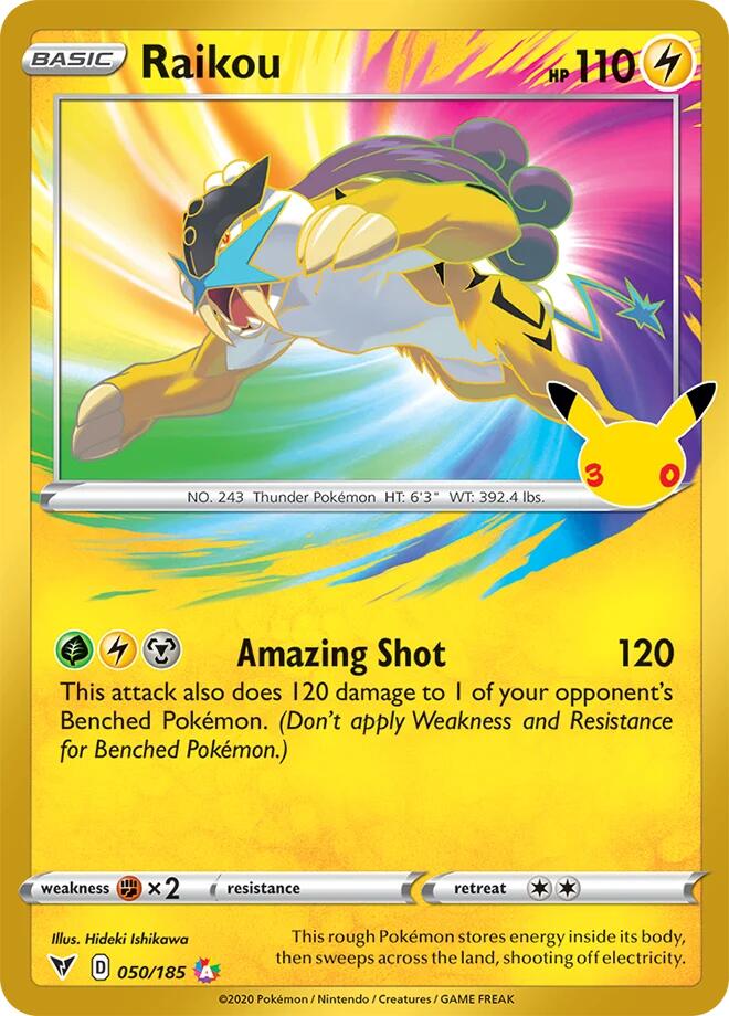 Raikou 050/185 card from ME: 30th Celebration Classic Collection