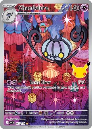 Chandelure 137/128 card from ME: 30th Celebration