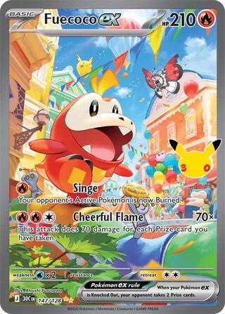 Fuecoco ex 147/128 card from ME: 30th Celebration