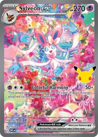 Sylveon ex 153/128 card from ME: 30th Celebration