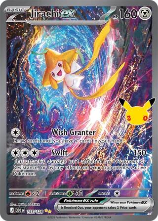 Jirachi ex 155/128 card from ME: 30th Celebration