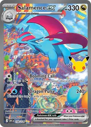 Salamence ex 156/128 card from ME: 30th Celebration