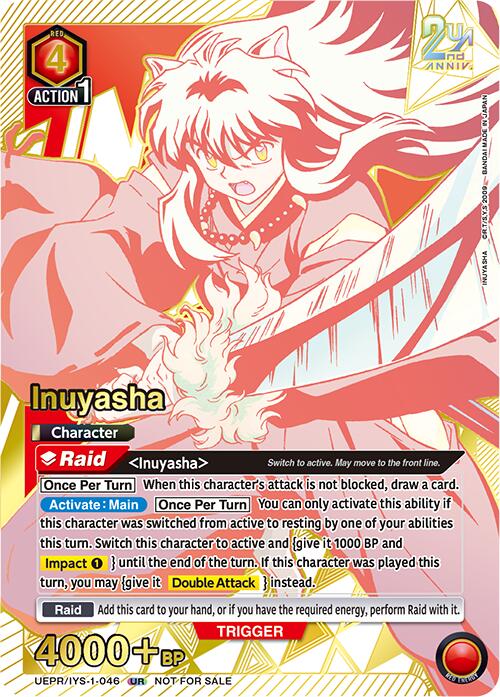 Inuyasha (Second Place) UEPR/IYS-1-046 card from Union Arena Promotion Cards