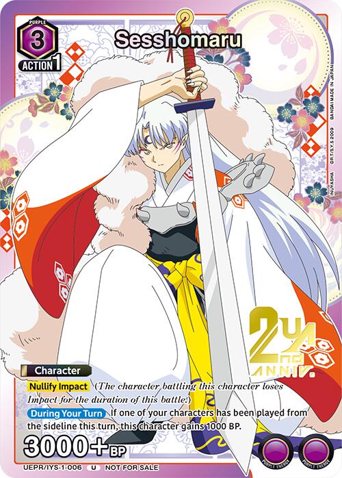 Sesshomaru UEPR/IYS-1-006 card from Union Arena Promotion Cards