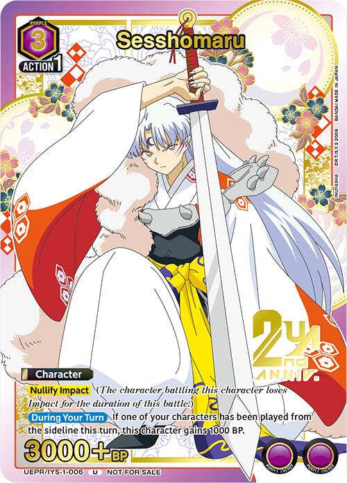 Sesshomaru (Gold) UEPR/IYS-1-006 card from Union Arena Promotion Cards