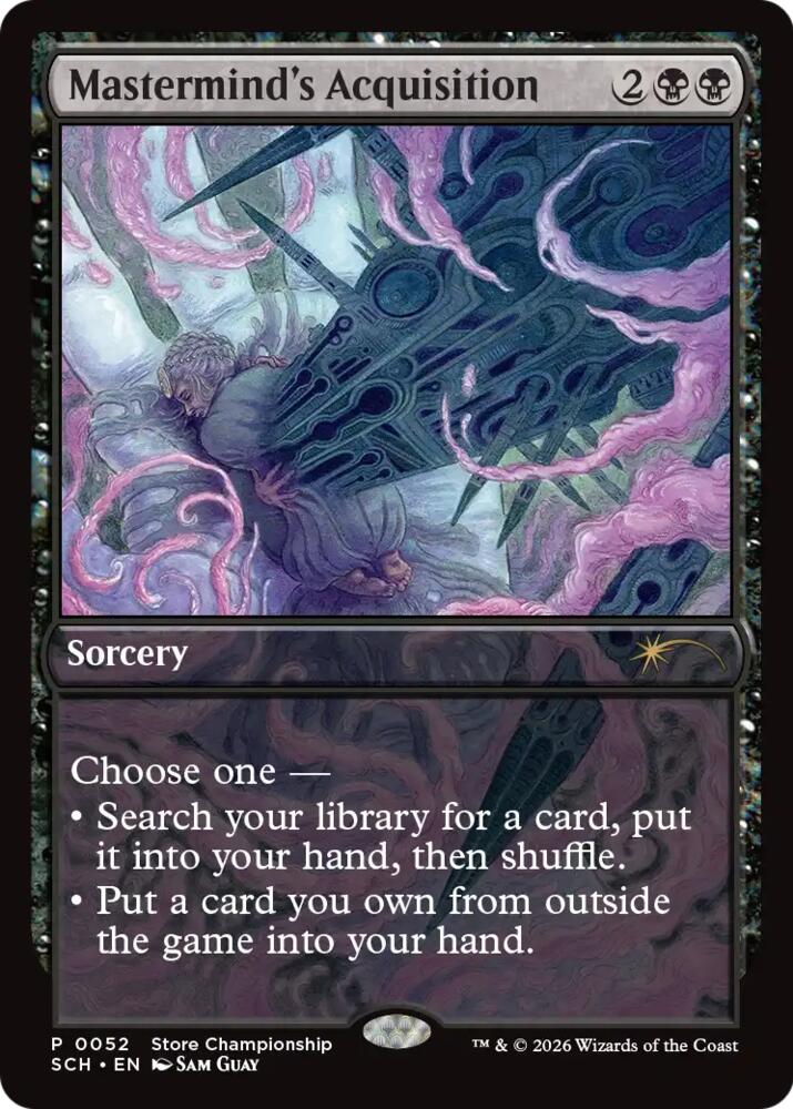 Mastermind's Acquisition 52 card from Game Day & Store Championship Promos