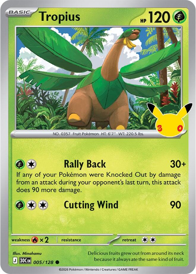 Tropius 005/128 card from ME: 30th Celebration