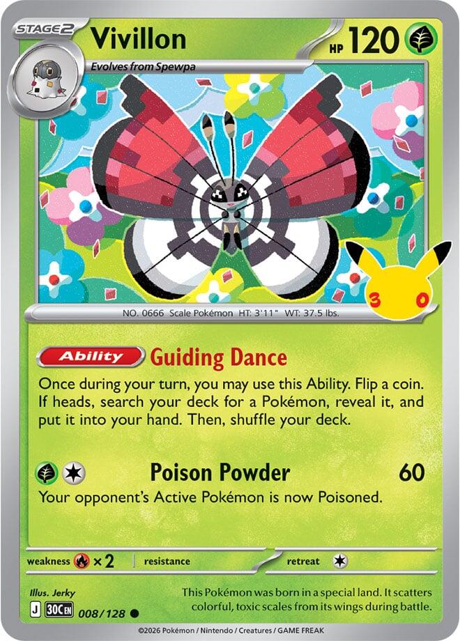 Vivillon 008/128 card from ME: 30th Celebration