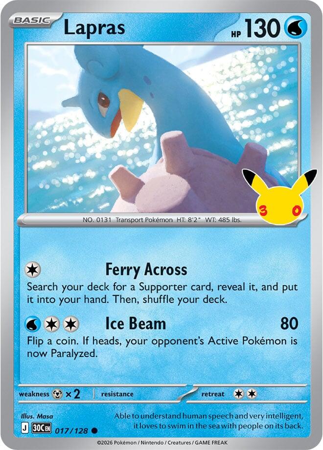 Lapras 017/128 card from ME: 30th Celebration