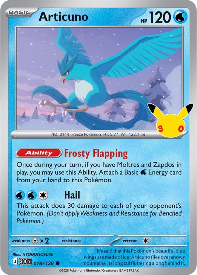 Articuno 018/128 card from ME: 30th Celebration