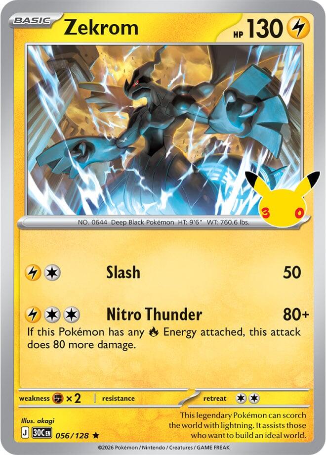 Zekrom 056/128 card from ME: 30th Celebration