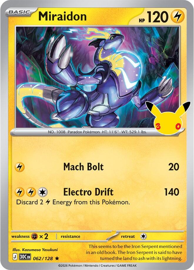 Miraidon 062/128 card from ME: 30th Celebration