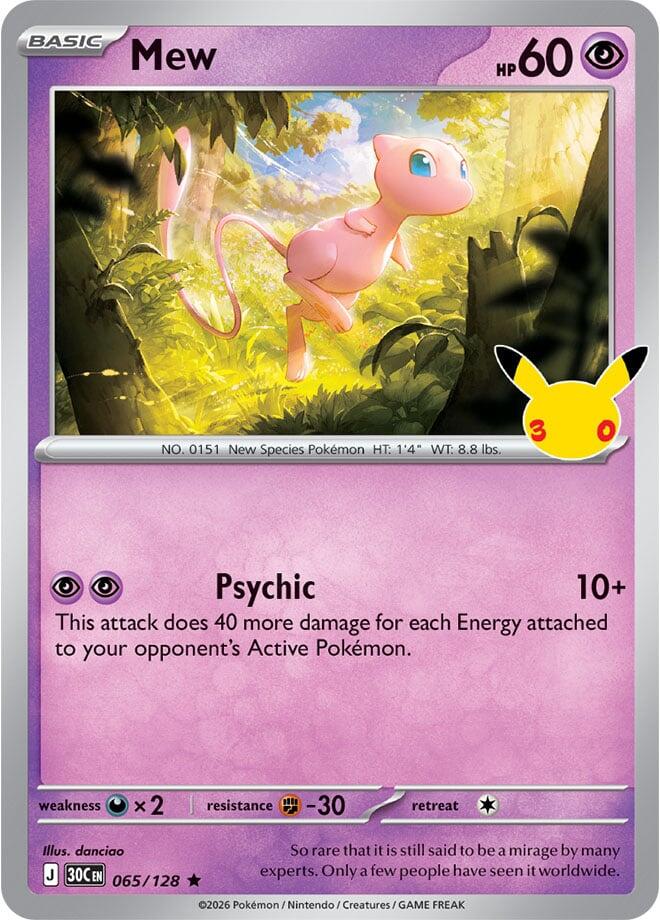 Mew 065/128 card from ME: 30th Celebration