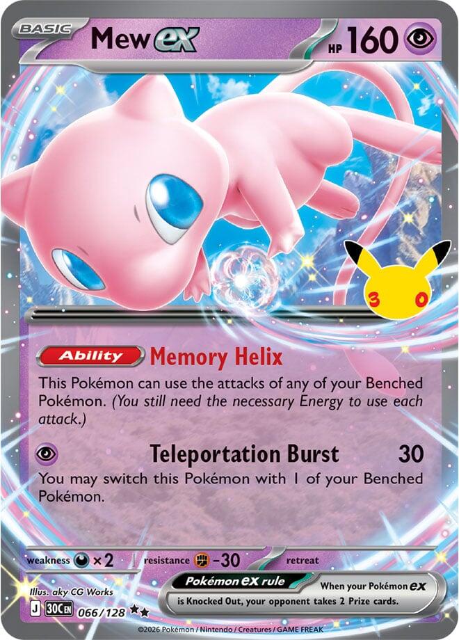 Mew ex 066/128 card from ME: 30th Celebration