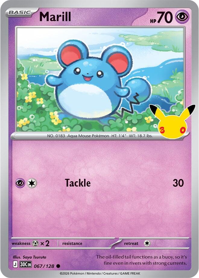 Marill 067/128 card from ME: 30th Celebration