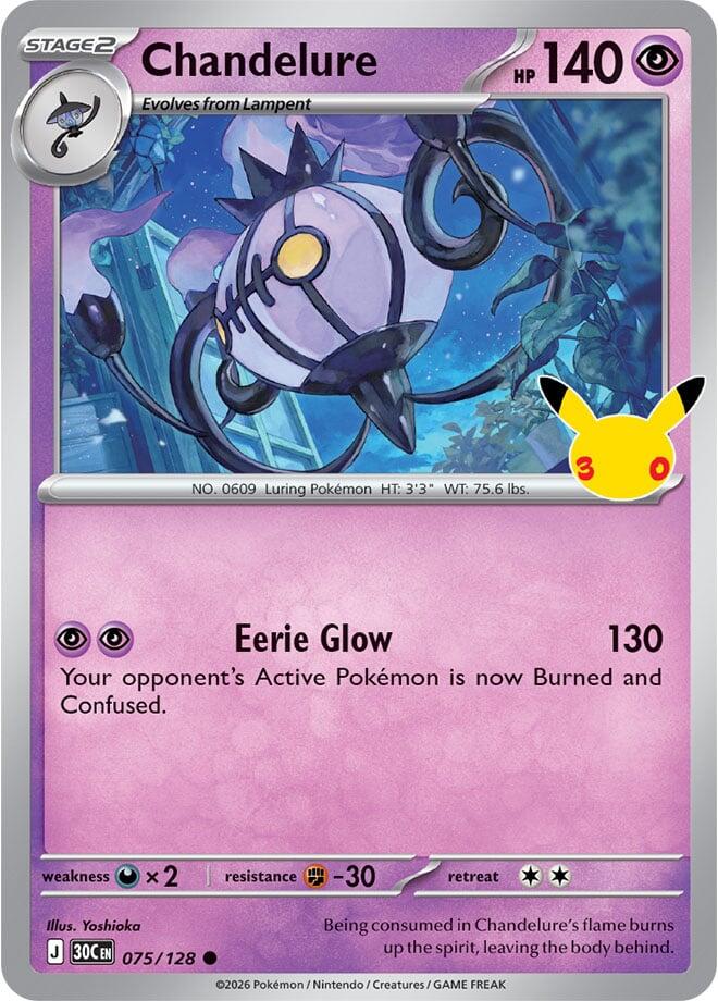Chandelure 075/128 card from ME: 30th Celebration