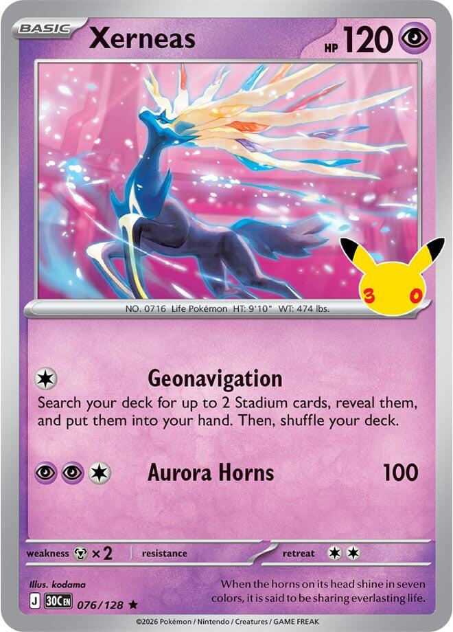 Xerneas 076/128 card from ME: 30th Celebration