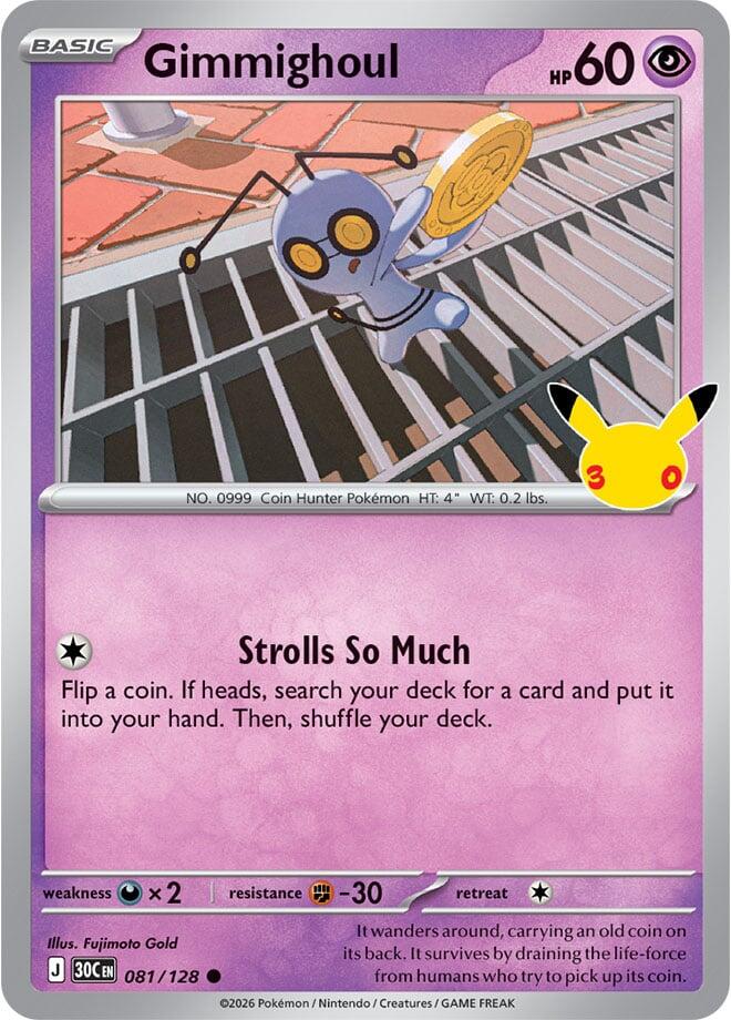 Gimmighoul 081/128 card from ME: 30th Celebration