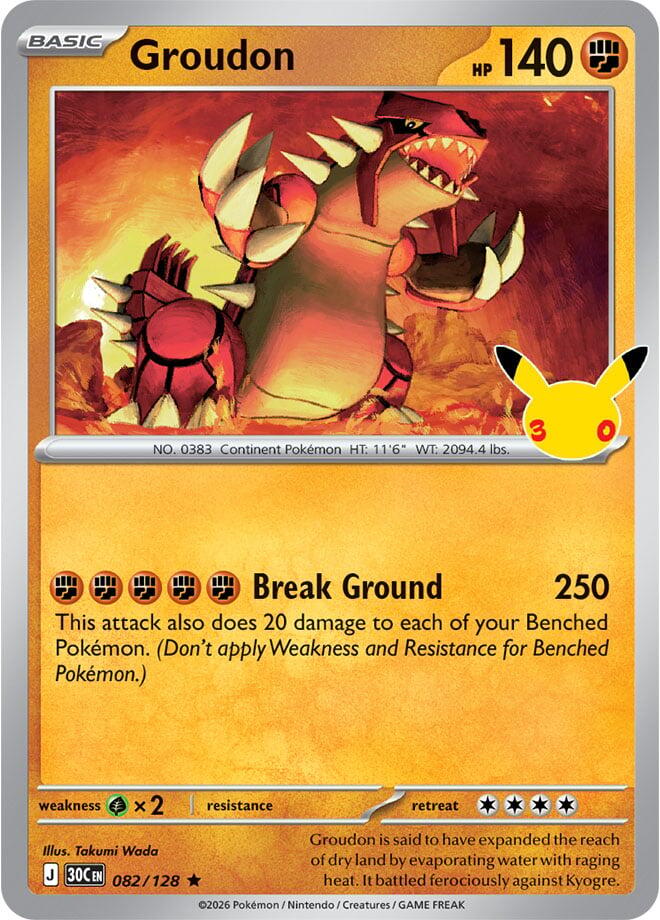 Groudon 082/128 card from ME: 30th Celebration