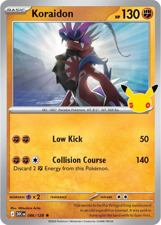 Koraidon 086/128 card from ME: 30th Celebration