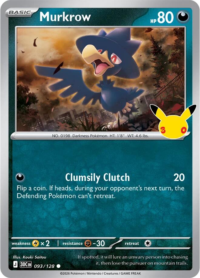 Murkrow 093/128 card from ME: 30th Celebration