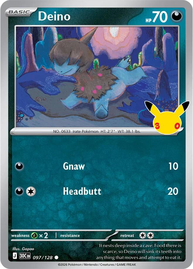 Deino 097/128 card from ME: 30th Celebration