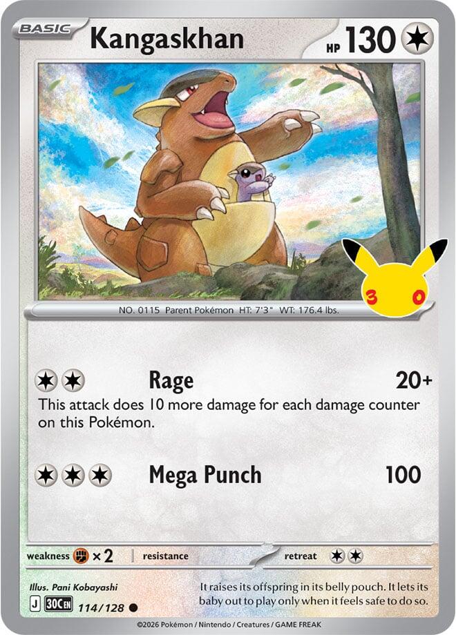 Kangaskhan 114/128 card from ME: 30th Celebration