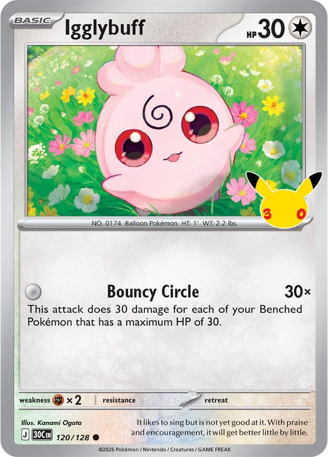 Igglybuff 120/128 card from ME: 30th Celebration