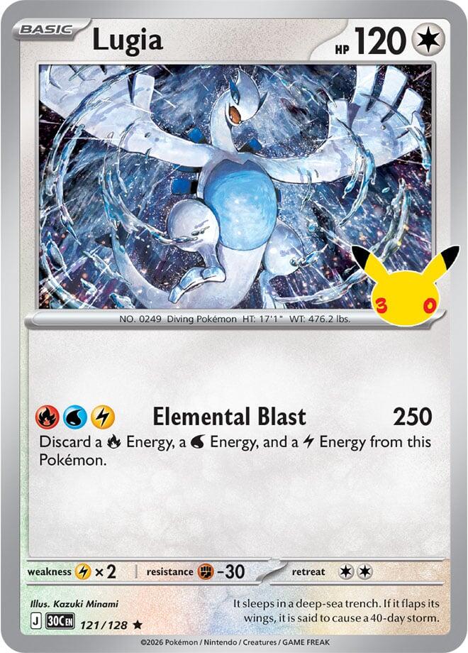 Lugia 121/128 card from ME: 30th Celebration