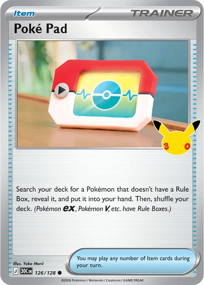 Poke Pad 126/128 card from ME: 30th Celebration